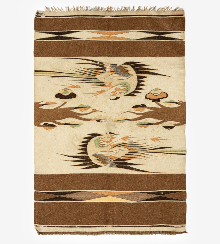 鳳凰牡丹紋毛毯
                                    朝鮮 18世紀